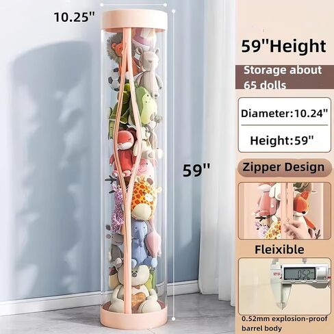 Stuffed Animal Storage Tube,Stuff Animal Organizer,Stuffed Animal Zoo Storage (White) in Kuwait