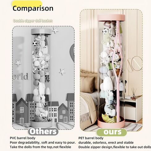 Stuffed Animal Storage Tube,Stuff Animal Organizer,Stuffed Animal Zoo Storage (White) in Kuwait