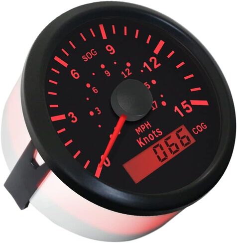 ELING 85mm Marine 15knots GPS Speedometer with Course for Boat 9-32V (15Knots-Black+Black) in Saudi Arabia