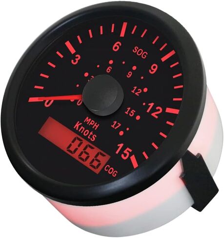 ELING 85mm Marine 15knots GPS Speedometer with Course for Boat 9-32V (15Knots-Black+Black) in Saudi Arabia