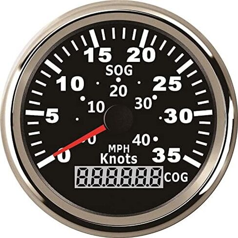 ELING 85mm Marine 15knots GPS Speedometer with Course for Boat 9-32V (15Knots-Black+Black) in Saudi Arabia