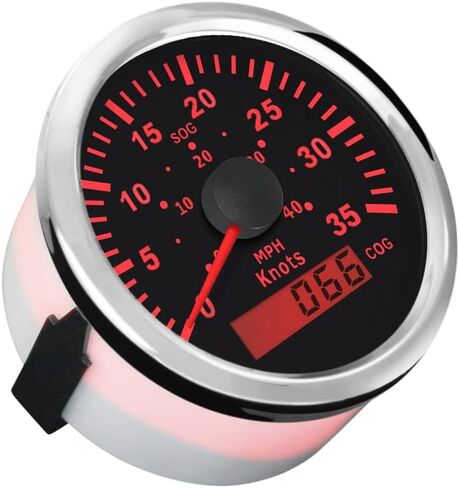 ELING 85mm Marine 15knots GPS Speedometer with Course for Boat 9-32V (15Knots-Black+Black) in Saudi Arabia
