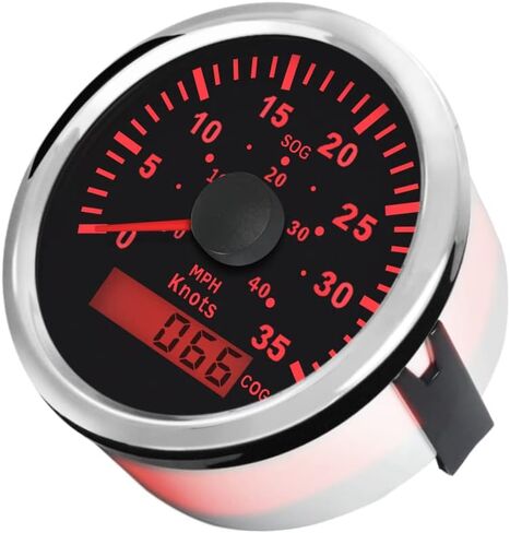ELING 85mm Marine 15knots GPS Speedometer with Course for Boat 9-32V (15Knots-Black+Black) in Saudi Arabia