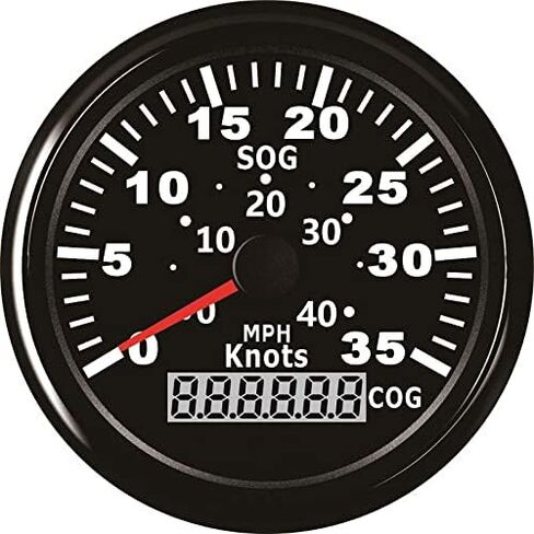 ELING 85mm Marine 15knots GPS Speedometer with Course for Boat 9-32V (15Knots-Black+Black) in Saudi Arabia