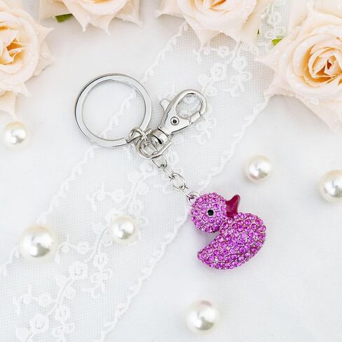 Cute Duck Keychains Bling Sparkly Duck Charm Accessories for Girls in Saudi Arabia
