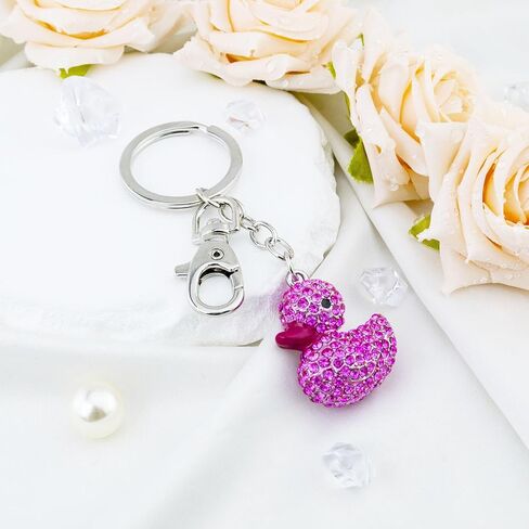Cute Duck Keychains Bling Sparkly Duck Charm Accessories for Girls in Saudi Arabia