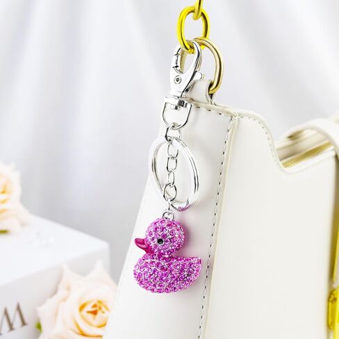 Cute Duck Keychains Bling Sparkly Duck Charm Accessories for Girls in Saudi Arabia