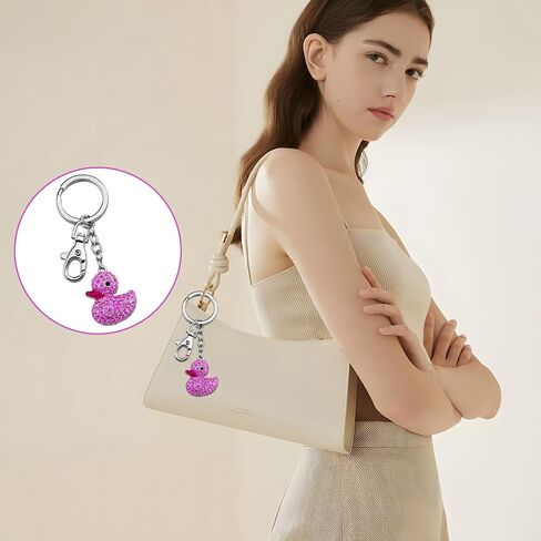 Cute Duck Keychains Bling Sparkly Duck Charm Accessories for Girls in Saudi Arabia