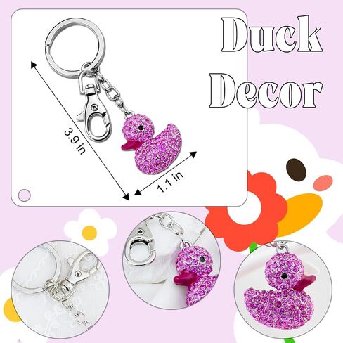 Cute Duck Keychains Bling Sparkly Duck Charm Accessories for Girls in Saudi Arabia