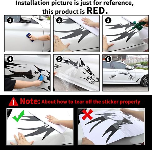 Tomall 50 '' 2pcs ملصق سيارة Wolf Car ملصقات للسيارة ملصقات جانب الجسد Auto Wolf Grapics Sports Stripes ملصقات لسيارات الدفع الرباعي على الطرق الوعرة على الطرق الوعرة. in Kuwait