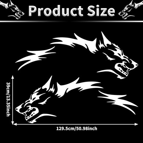 Tomall 50 '' 2pcs ملصق سيارة Wolf Car ملصقات للسيارة ملصقات جانب الجسد Auto Wolf Grapics Sports Stripes ملصقات لسيارات الدفع الرباعي على الطرق الوعرة على الطرق الوعرة. in Saudi Arabia