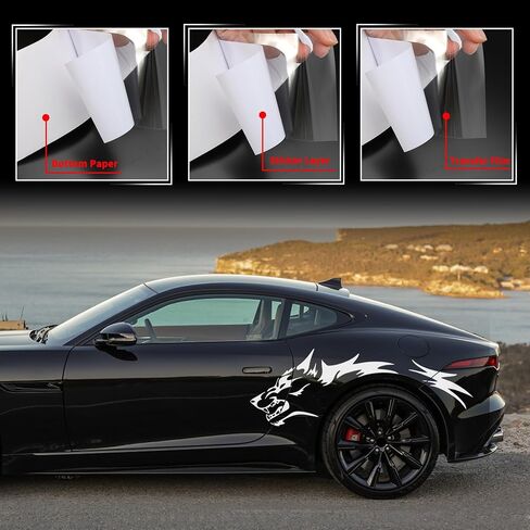 Tomall 50 '' 2pcs ملصق سيارة Wolf Car ملصقات للسيارة ملصقات جانب الجسد Auto Wolf Grapics Sports Stripes ملصقات لسيارات الدفع الرباعي على الطرق الوعرة على الطرق الوعرة. in Saudi Arabia