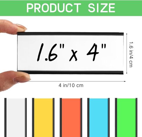 Seajan 300 Pcs Magnetic Label Holders 1 x 3 Inch C Channel Card Holders Magnetic Name Tags Cabinet Labels Magnetic Labels for Shelving with 300 Clear Plastic Protectors 600 Colorful Paper Inserts in Saudi Arabia
