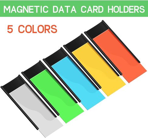 Seajan 300 Pcs Magnetic Label Holders 1 x 3 Inch C Channel Card Holders Magnetic Name Tags Cabinet Labels Magnetic Labels for Shelving with 300 Clear Plastic Protectors 600 Colorful Paper Inserts in Saudi Arabia