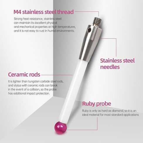CNC 3D Touch Probe Finder,Professional 0.001mm High Accuracy Trigger Finder,Milling Machine Finder Locator Support XYZ Coordinate Stroke,Crafted from tungsten steel and aluminum alloy in Kuwait