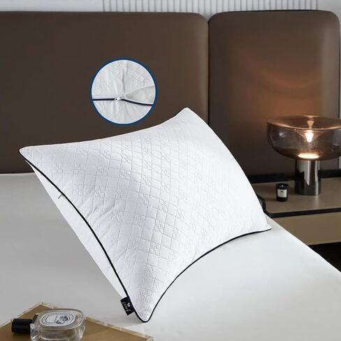 Bed Pillows for Sleeping Queen Size 4 Packs，Ultra Soft Fluffy ，Premium Soft Down Alternative Fill Set of 4 for Back,Zipper Opening Design,can add and Remove Filler According to Your Needs in Saudi Arabia