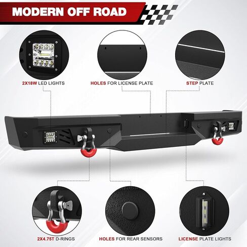 F150 Bumper Set for 2009-2014 Ford F150 Pickup, w/Winch Plate, LED Lights, D-rings and License Plate Bracket (Excluding Raptor) in Kuwait