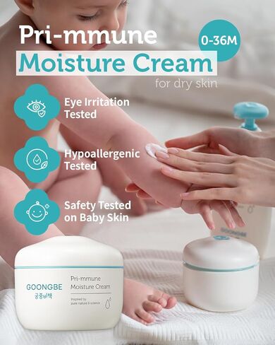 Pri-mmune Deep Moisture Cream - Korean Baby Moisturizer with Ceramide & Amino Acid - Skin Protectant 72hrs Moisturizing Cream for Face and Body - For Chafed & Sensitive Skin - 3.38oz. in Kuwait
