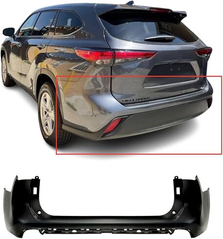 FITPARTS متوافقة مع غطاء المصد الخلفي 2020-2022 TOYOTA HIVELANDER L LE XLE HYBRID 20 21 22. جديد ، مستعد وجاهز للطلاء. W/O Park Assist Assist Sensor Holes. 521590E922 TO1100354 in Saudi Arabia