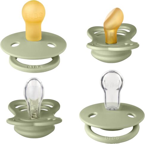 Pibs Pacifiers-Try-It Collection | يشمل اللون ، دي لوكس ، الأزياء الأزياء واللاعبين الأعلى | BPA خالية من المطاط الطبيعي والسيليكون | صنع في الدنمارك | أحمر الخدود | من 0 إلى 6 أشهر in Kuwait