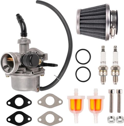 BlueStars PZ19 Carburetor Kit - Compatible with 50cc 70 80 90 110 125cc TaoTao SunL Kazuma Baja Roketa Horizontal engine ATV Go Kart Dirt Bike - Air & Fuel Filter Fuel Line O-rings Gaskets Spark Plug in Saudi Arabia