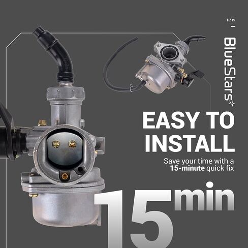 BlueStars PZ19 Carburetor Kit - Compatible with 50cc 70 80 90 110 125cc TaoTao SunL Kazuma Baja Roketa Horizontal engine ATV Go Kart Dirt Bike - Air & Fuel Filter Fuel Line O-rings Gaskets Spark Plug in Saudi Arabia