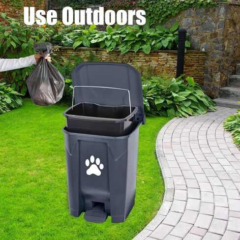 Dog Pooper Scooper, Dog Poop Trash Can Outside with Long Handle Poop Scooper Set and 40 Waste Bags, Dog Waste Trash Can with Removable Inner Bin for Large Dogs Yard Garden in Saudi Arabia