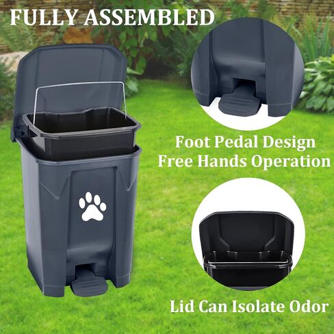 Dog Pooper Scooper, Dog Poop Trash Can Outside with Long Handle Poop Scooper Set and 40 Waste Bags, Dog Waste Trash Can with Removable Inner Bin for Large Dogs Yard Garden in Saudi Arabia