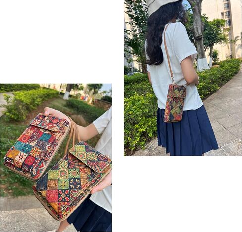 ماندالا بوهيميا المحافظ الصغيرة للنساء كروس جاسودي حقيبة الهاتف الخلوي محفظة الهاتف المحمول زهرة الجسم مع جيب in Saudi Arabia
