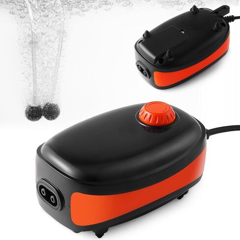 Fedour 4W 5W Aquarium Air Pump ، منافذ مزدوجة مضخة Oxygen ، Ultra Quiet Aquarium Bubbler لما يصل إلى 200 جالون أسماك وخزان سلحفاة (5W لمدة 20-200 جالون) in Kuwait