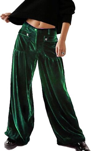 Womens Elastic Waist Cargo Velvet Trousers Casual Mid Waist Velvet Jogger Ankle Tie Barrel Balloon Pants in Saudi Arabia