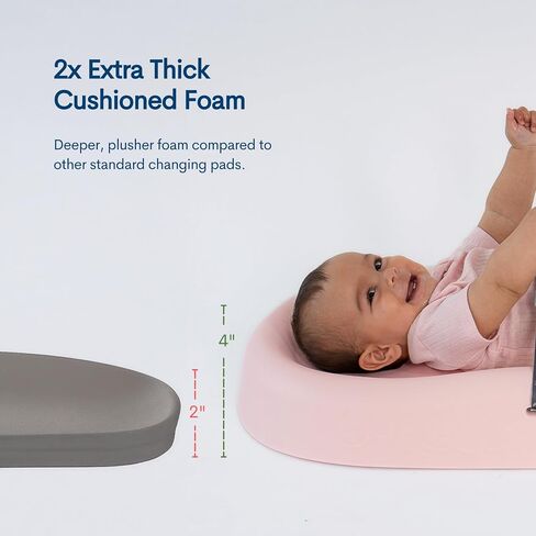 Upseat Baby Changing Pad, Non-Slip Grippy Design, Premium Cushioned Foam, Contoured for Comfort, Waterproof and Easy-to-Clean, Liquid-Resistant (Coconut) in Saudi Arabia