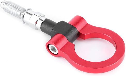 Yctze Towing Hook, Car Auto Trailer Aluminum Alloy Front Tow Hook Towing Ring for E Series Red, Silver, Black (Red) for Towing Eye Transit Connect Tow Hook Tow Hook Ring Screw in Saudi Arabia