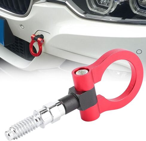 Yctze Towing Hook, Car Auto Trailer Aluminum Alloy Front Tow Hook Towing Ring for E Series Red, Silver, Black (Red) for Towing Eye Transit Connect Tow Hook Tow Hook Ring Screw in Saudi Arabia