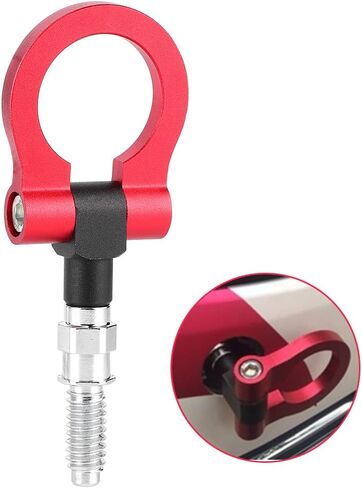 Yctze Towing Hook, Car Auto Trailer Aluminum Alloy Front Tow Hook Towing Ring for E Series Red, Silver, Black (Red) for Towing Eye Transit Connect Tow Hook Tow Hook Ring Screw in Saudi Arabia