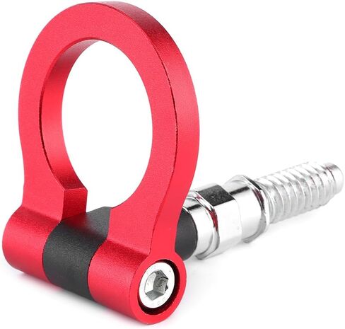 Yctze Towing Hook, Car Auto Trailer Aluminum Alloy Front Tow Hook Towing Ring for E Series Red, Silver, Black (Red) for Towing Eye Transit Connect Tow Hook Tow Hook Ring Screw in Saudi Arabia