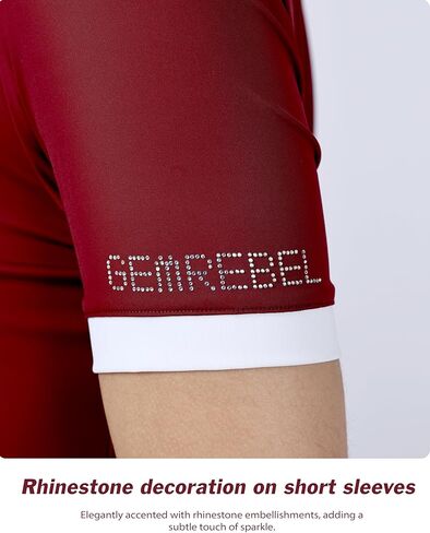 Women’s Horse Riding Shirts for Horse Riders Pleated Show Shirt for Women Short Sleeve Equestrian Top in Kuwait