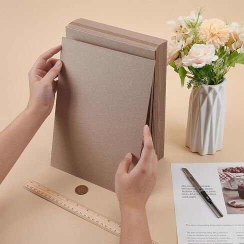 Fingerinspire 24 PCS Book Board 80pt 2mm لوحات رمادية رمادية فاتحة لوحات لوحة Chipboard Rectangle Kraft Papers Chip Sheets لوازم الكتب لغطاء مواد ربط الكتب (12.5 × 10 بوصة) in Kuwait