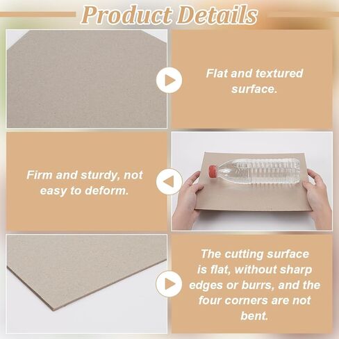 Fingerinspire 24 PCS Book Board 80pt 2mm لوحات رمادية رمادية فاتحة لوحات لوحة Chipboard Rectangle Kraft Papers Chip Sheets لوازم الكتب لغطاء مواد ربط الكتب (12.5 × 10 بوصة) in Kuwait