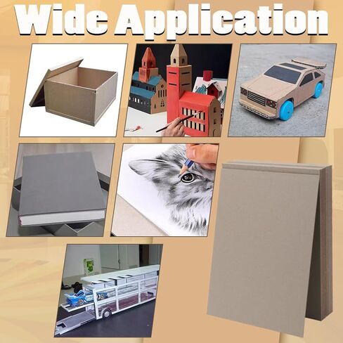 Fingerinspire 24 PCS Book Board 80pt 2mm لوحات رمادية رمادية فاتحة لوحات لوحة Chipboard Rectangle Kraft Papers Chip Sheets لوازم الكتب لغطاء مواد ربط الكتب (12.5 × 10 بوصة) in Kuwait