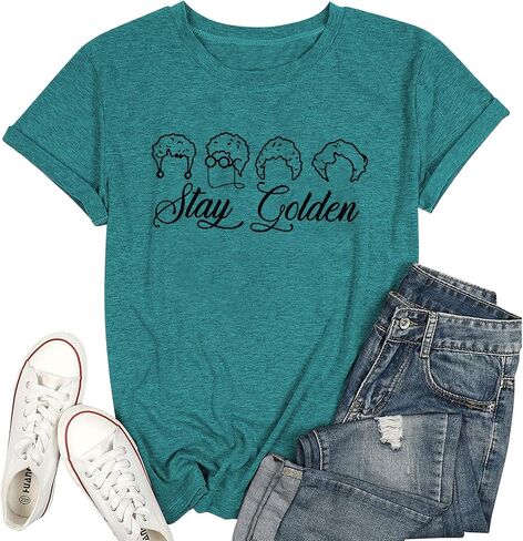 قميص Golden Girls Golden Golding Golden T Shirts Inspiration Letter Shirt Vintage 80s Teeps Tops in Saudi Arabia
