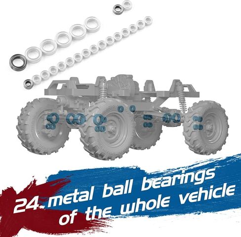 EAZYRC x FMS FCX 1/24 RC Semi Truck RTR, 4x4 RC Crawler for Sandland Desert Dirt Road for Men Boys with Battery, LED Light,Transmission and USB Charger in Kuwait