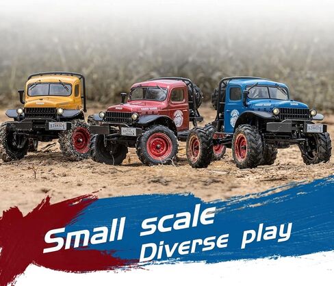 EAZYRC x FMS FCX 1/24 RC Semi Truck RTR, 4x4 RC Crawler for Sandland Desert Dirt Road for Men Boys with Battery, LED Light,Transmission and USB Charger in Kuwait