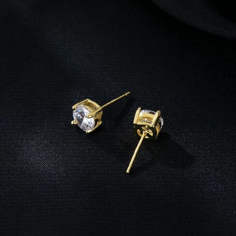 Reffeer Solid 925 Sterling Silver Cubic Zirconia Earrings Stud for Women Teens CZ Post Stud Earrings Hypoallergenic in Saudi Arabia