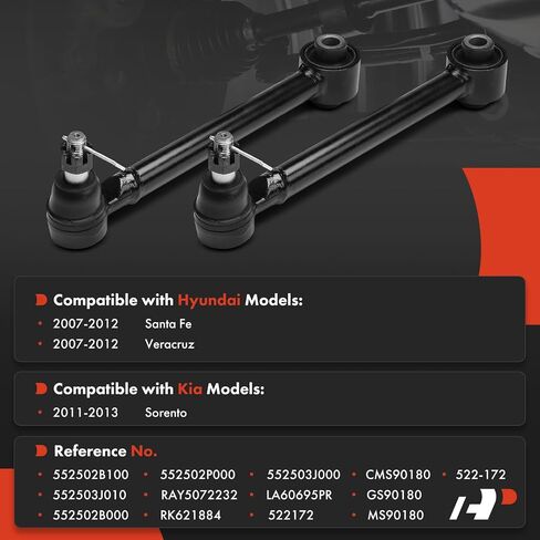 A-Premium 2 x Rear Forward Lower Control Arms, with Ball Joint & Bushing, Compatible with Kia Sorento 2011-2013 & Hyundai Santa Fe 2007-2012, Veracruz 2007-2012 in Saudi Arabia