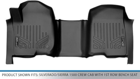 SMARTLINER Floor Mats 1st Row Liner Compatible with 2019-2025 Chevrolet Silverado 1500 in Saudi Arabia