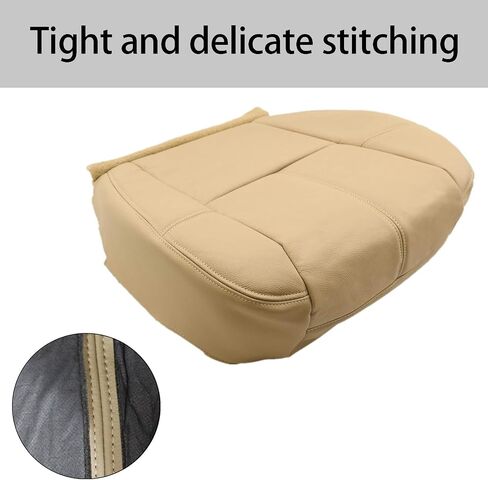 SecosAutoparts Driver & Passenger Side Bottom & Top Lean Back Leather Seat Cover Tan Compatible with Chevy Silverado GMC Sierra Tahoe Suburban Avalanche Yukon 2007-2014 in Saudi Arabia
