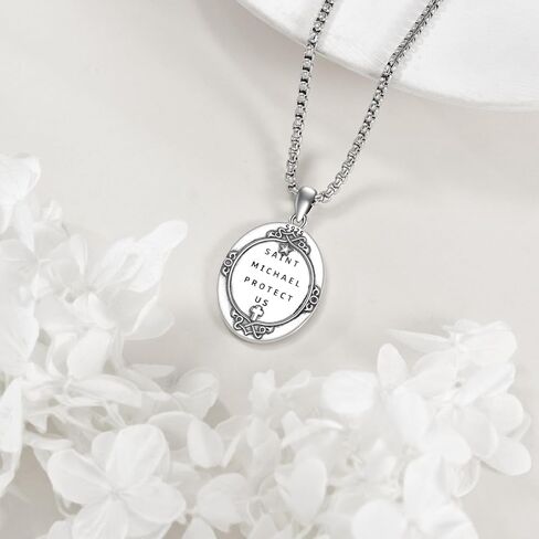 Patron Saint Medals Necklace 925 Sterling Silver Amulet Pendant Medallion Medal Jewelry Gifts for Men Women in Saudi Arabia