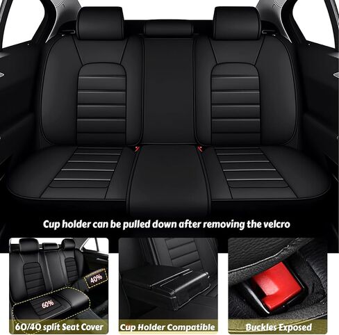 ILMO Fit for Chevy Trailblazer 2021-2025 Car Seat Covers, Waterproof Leather Seat Cover, Full Coverage with Compatible Airbag Seat Protector(Classic Black, 5 Seat-Luxury) in Kuwait