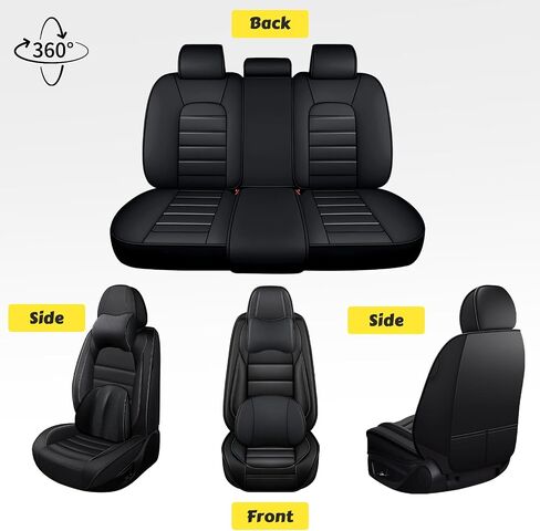 ILMO Fit for Chevy Trailblazer 2021-2025 Car Seat Covers, Waterproof Leather Seat Cover, Full Coverage with Compatible Airbag Seat Protector(Classic Black, 5 Seat-Luxury) in Kuwait